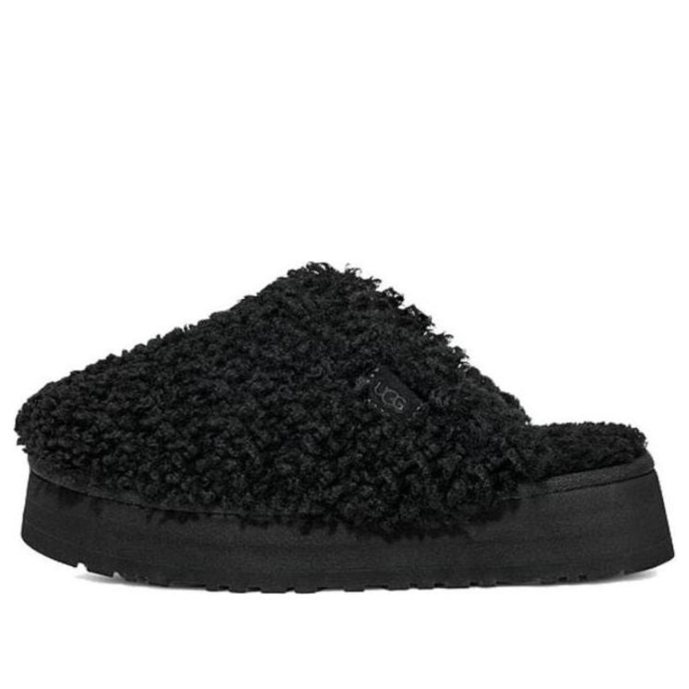UGG Maxi Curly Platform Slides – Black (Women’s 8)